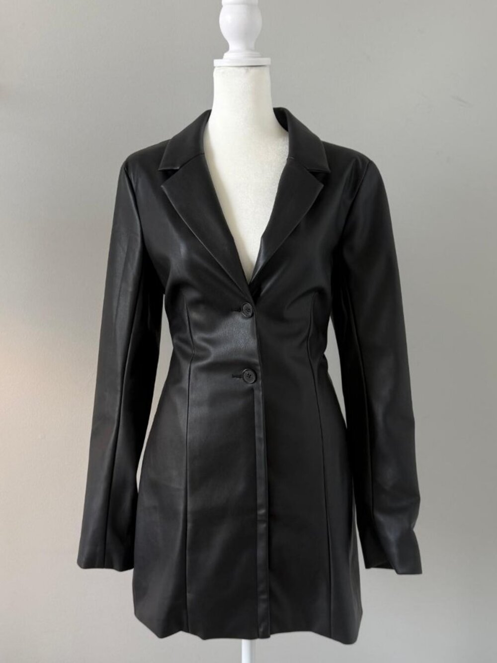 Abercrombie & Fitch Faux Leather Blazer Dress